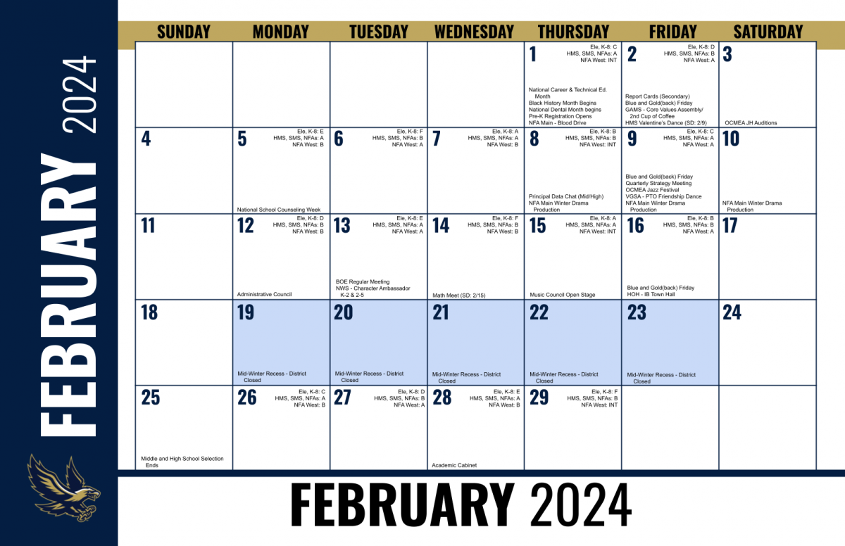 District Calendar Reminder February 2024 News NECSD